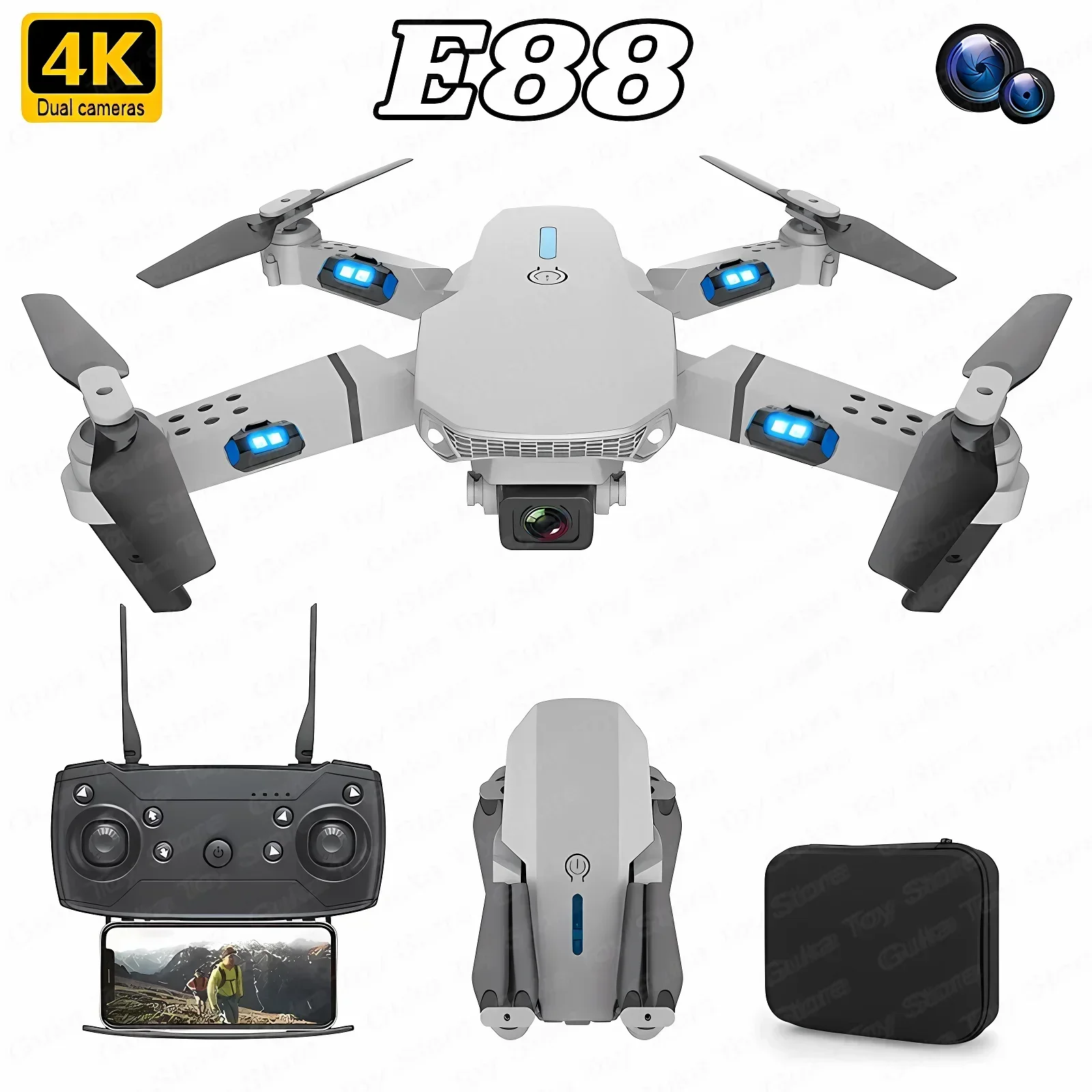 E88 Pro WIFI FPV Drone Wide An - đánh giá và giá Drone Camera Mount