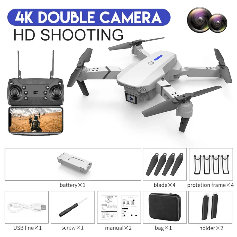 E88 ProIntelligent Folding Dro - đánh giá và giá Drone Camera Night Vision